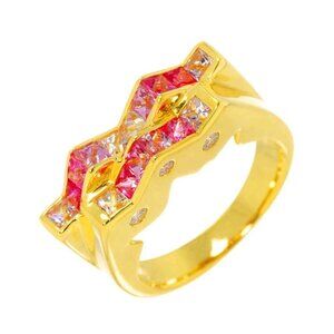 Jeunet Sapphire 1.69ct Diamond 0.22ct Ring 18K YG 750 Size5.5-5.75(US) 90280200